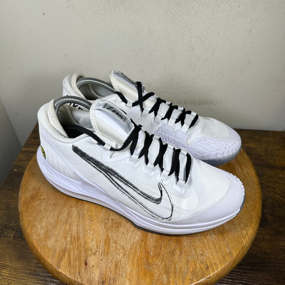NikeCourt Air Zoom Zero White Black Tennis Shoes AA8018-105 Mens 9